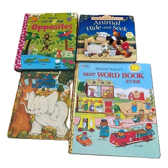 Kids Hardcover Book Bundle Lot Usborne Richard Scarry Best Word Book Ever - Picture 1 of 3